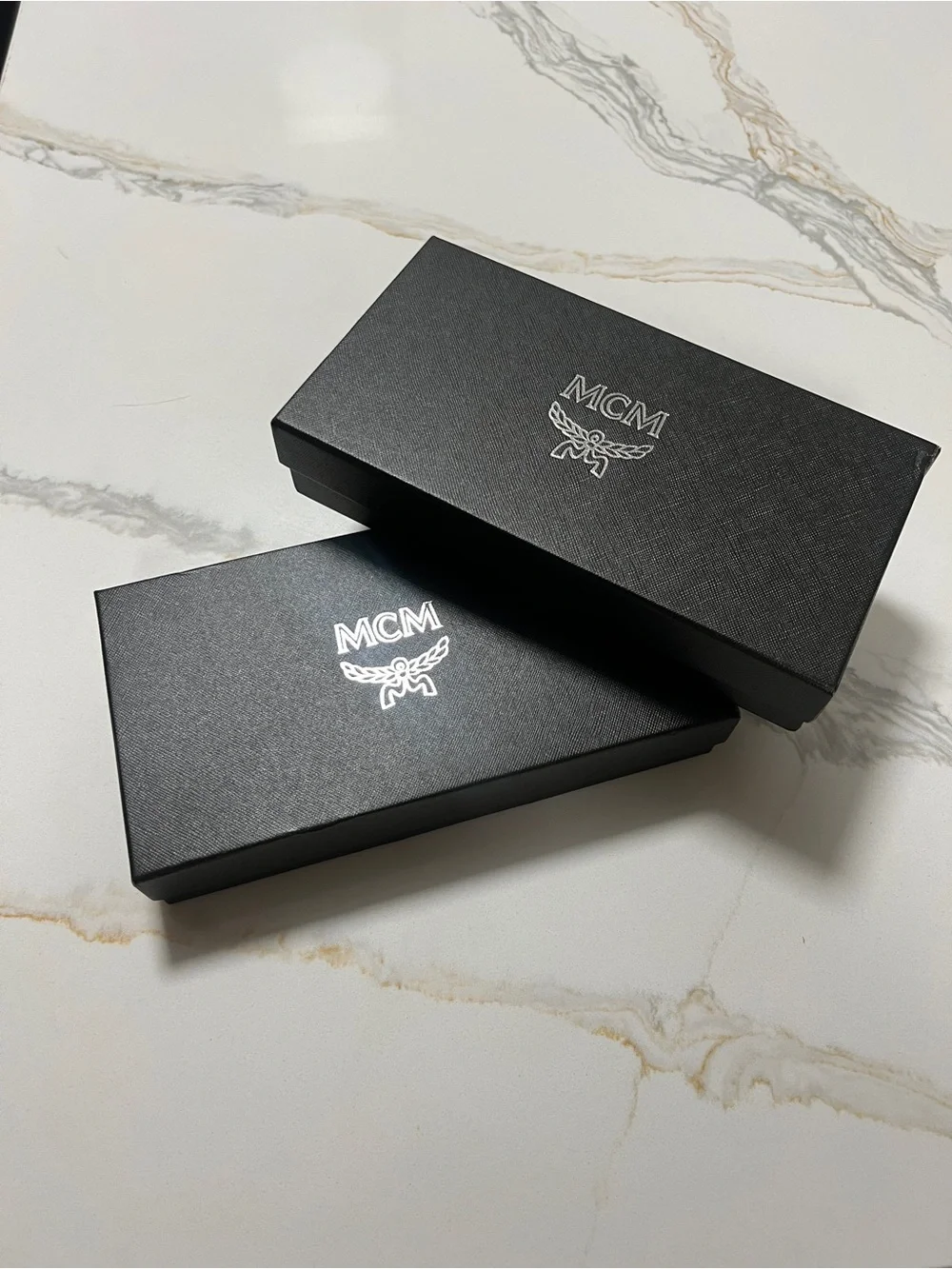 MCM Cognac Visetos Zip-Around Card Holder Wallet with Gold Logo Plaque